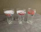 Coca cola glasses light 3 differend pieces / nr 3608