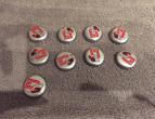 coca cola caps 9 pieces / flessen dopjes / nr 4157