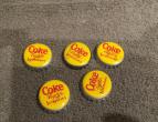 coca cola caps 5 pieces / flessen dopjes / nr 4162